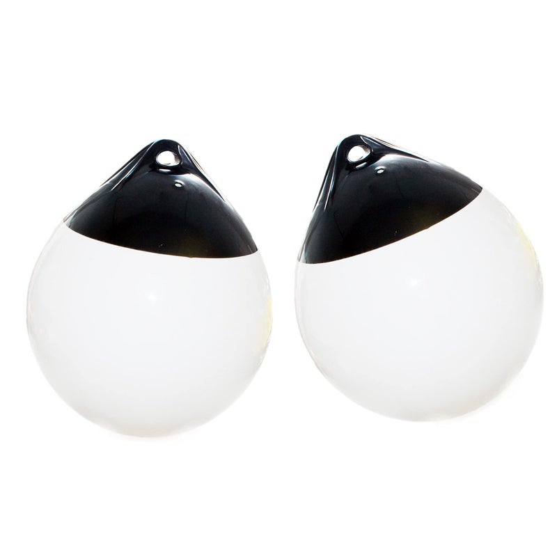 X-Haibei Pair of Boat Fenders Ball Round Anchor Buoy, Dock Bumper Ball Inflatable Vinyl Shield Protection Marine Mooring Buoy (White, A25(D9.8* H12.2INCH)) - Image 1
